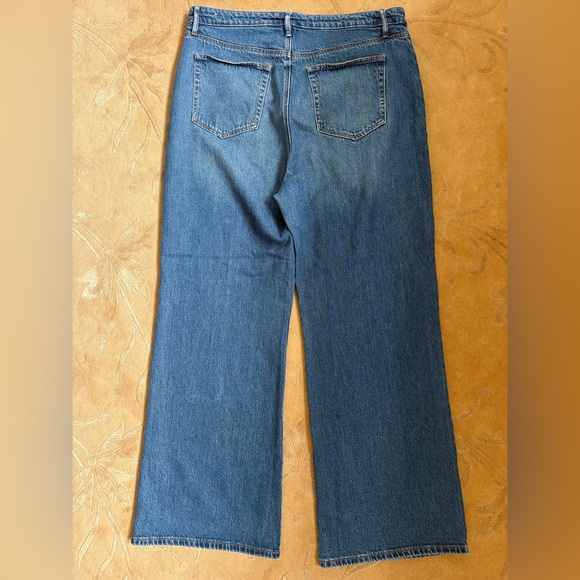 EUC, Loft The Wide Leg Jean, Dark Denim, High Rise, Full Length, SZ 14, 31.5” IS - Picture 7 of 13